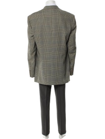 Valentino Wool Houndstooth Print Overcoat