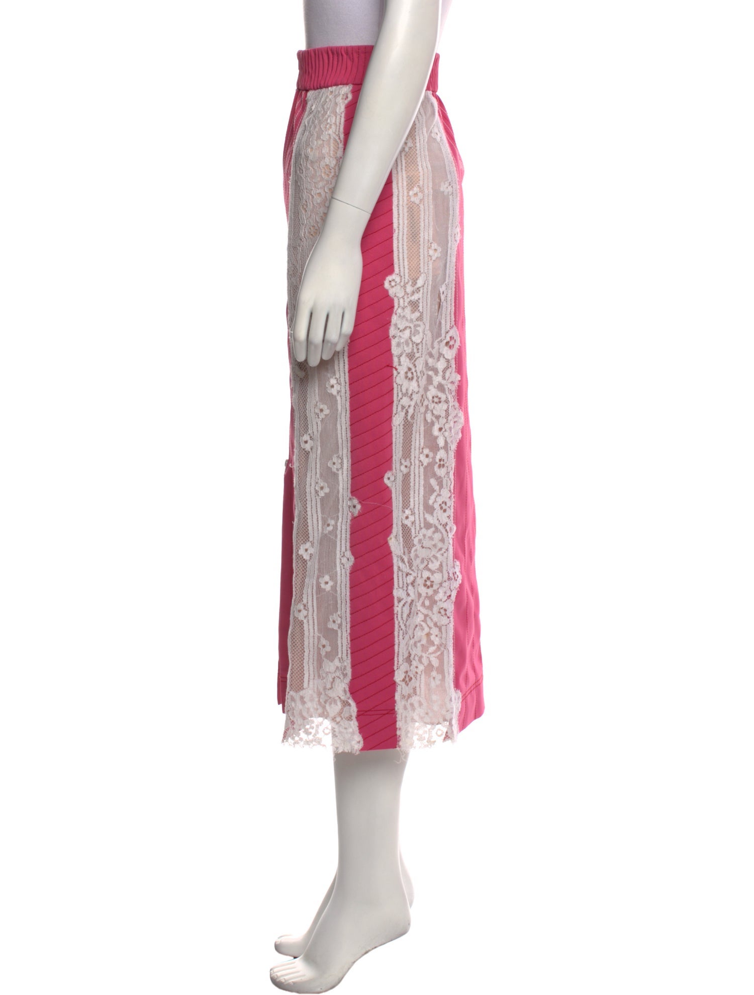 Valentino Lace Trim Embellishment Midi Length Skirt