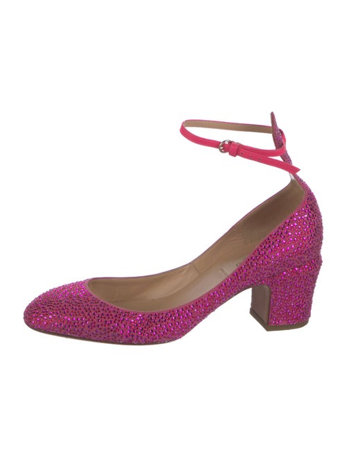 Valentino Leather Crystal Embellishments Pumps