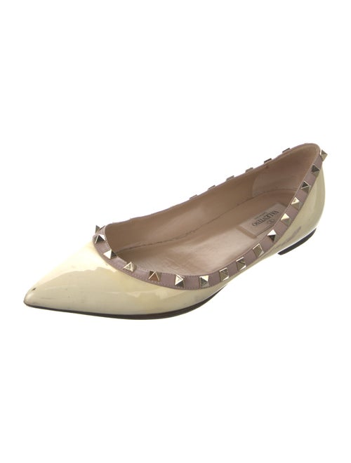 Valentino Rockstud Accents Patent Leather Ballet Flats
