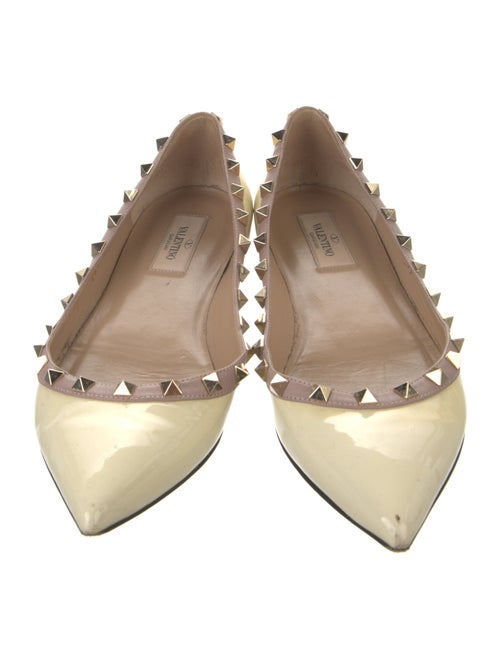 Valentino Rockstud Accents Patent Leather Ballet Flats