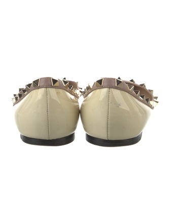 Valentino Rockstud Accents Patent Leather Ballet Flats