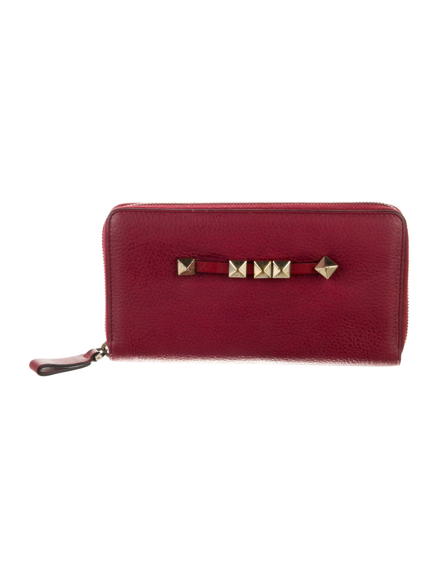 Valentino Rockstud Accents Leather Continental Wallet