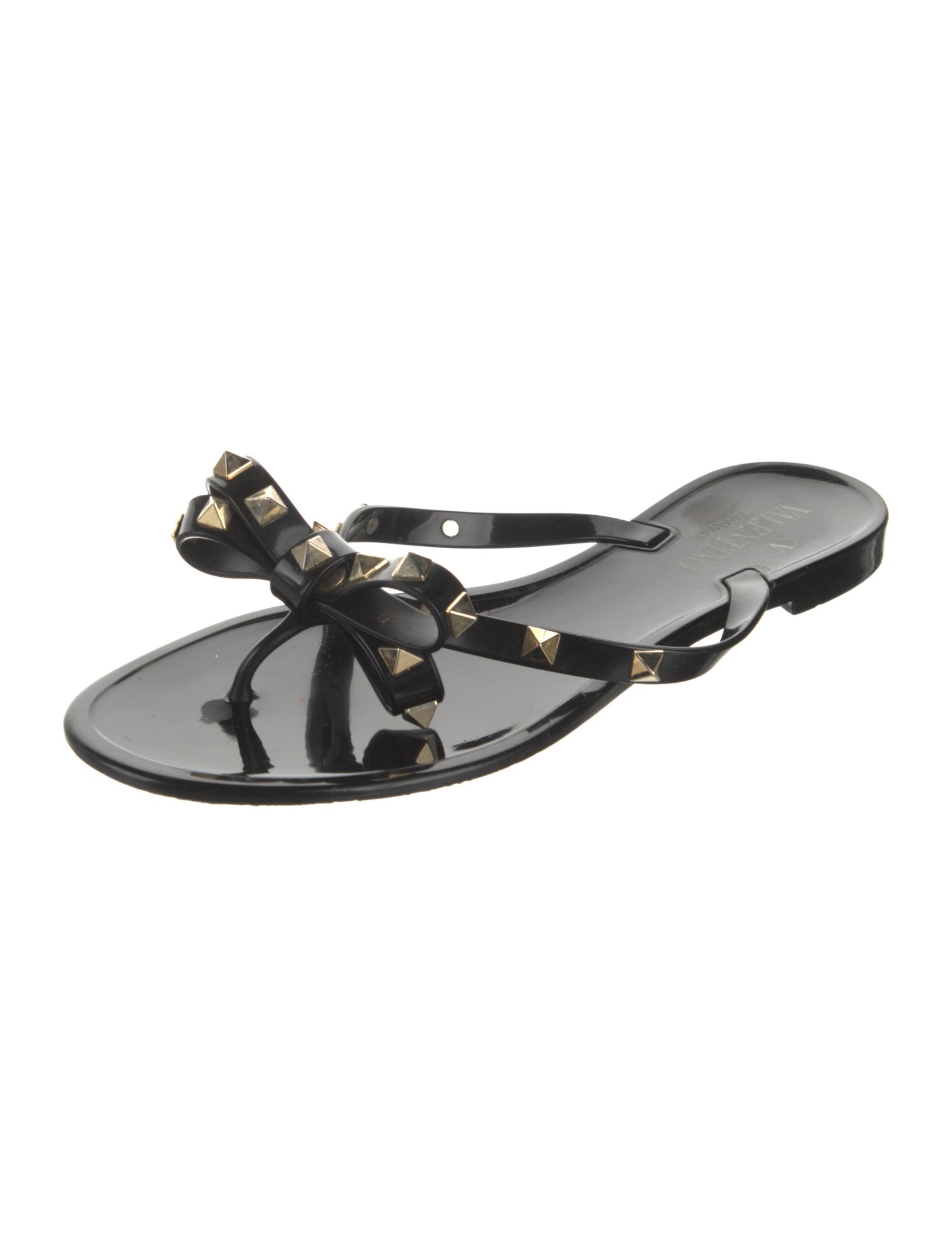 Valentino Rockstud Accents Rubber Slides