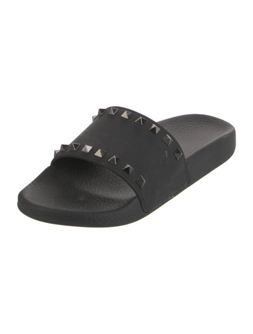 Valentino Rockstud Accents Rubber Slides