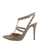 Valentino Rockstud Accents Patent Leather T-Strap Pumps