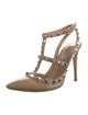 Valentino Rockstud Accents Patent Leather T-Strap Pumps