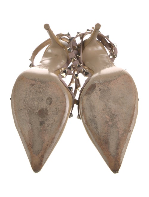 Valentino Rockstud Accents Patent Leather T-Strap Pumps