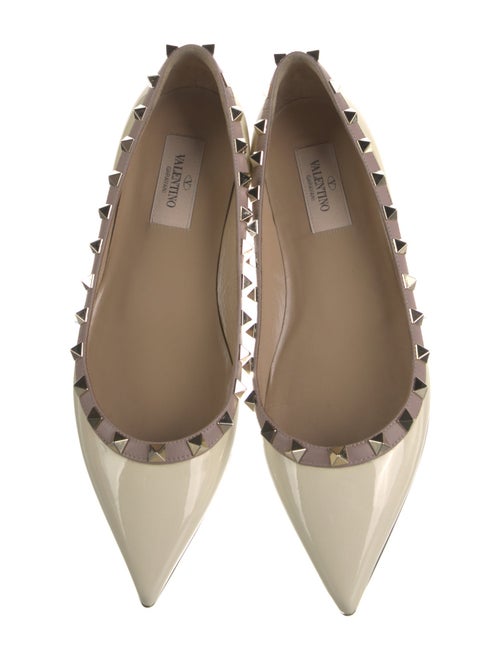 Valentino Rockstud Accents Patent Leather Ballet Flats