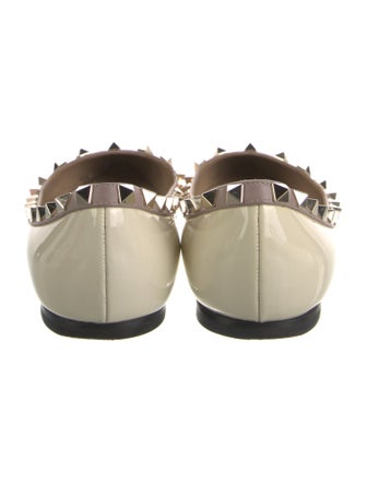 Valentino Rockstud Accents Patent Leather Ballet Flats