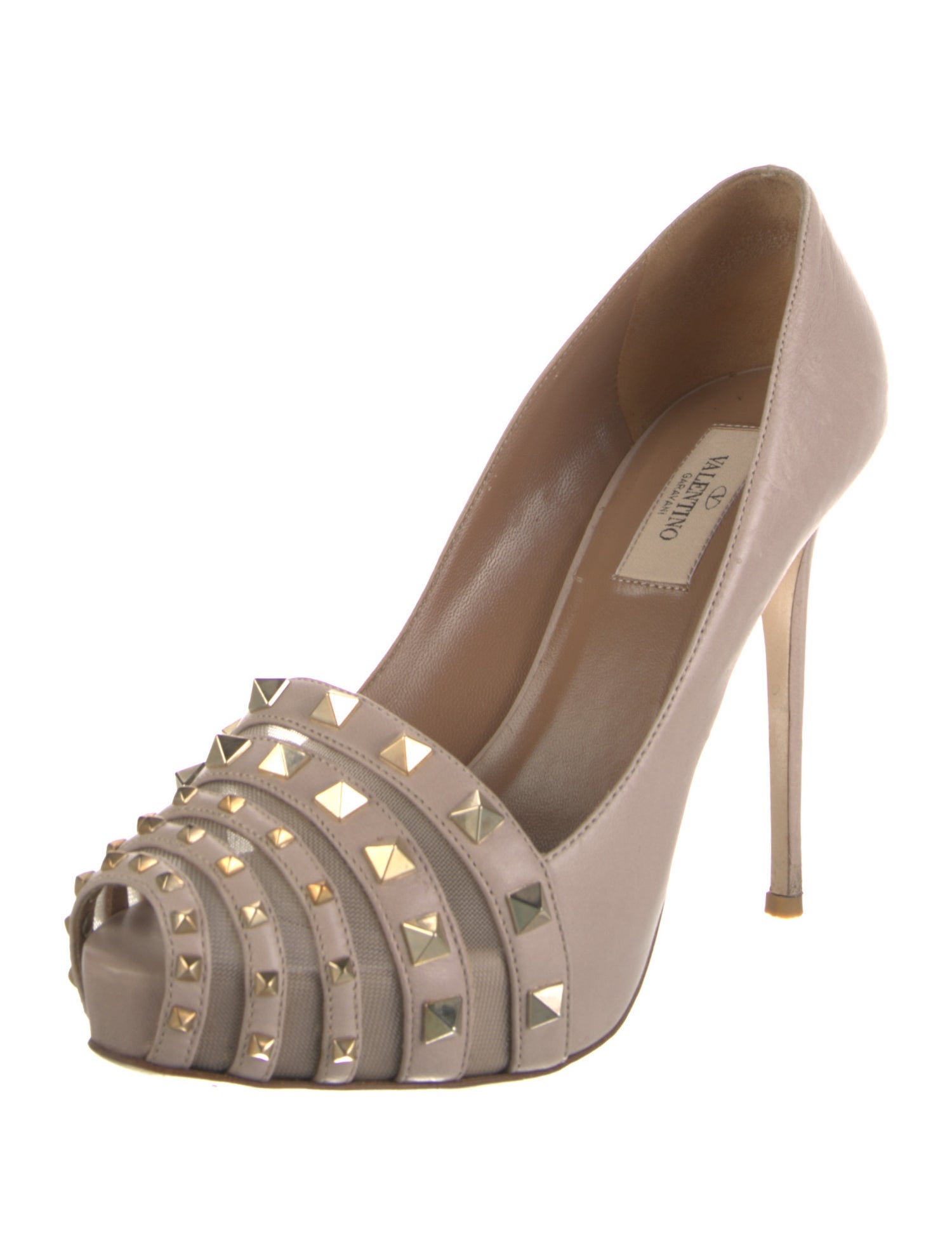 Valentino Rockstud Accents Leather Pumps