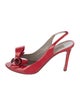 Valentino Patent Leather Bow Accents Slingback Pumps