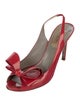 Valentino Patent Leather Bow Accents Slingback Pumps