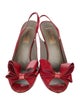 Valentino Patent Leather Bow Accents Slingback Pumps