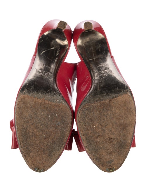 Valentino Patent Leather Bow Accents Slingback Pumps