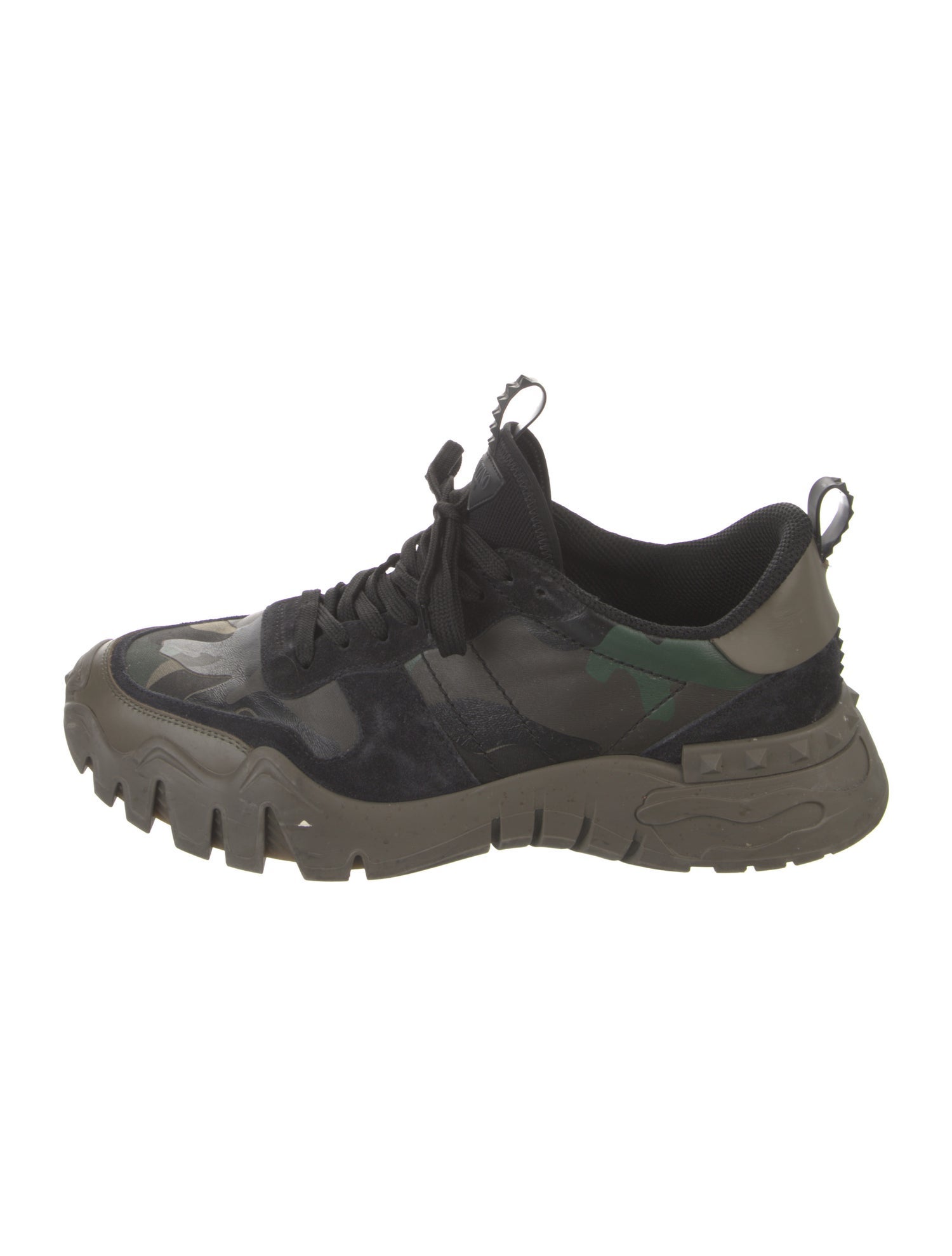 Valentino Rockstud Accents Leather Sneakers