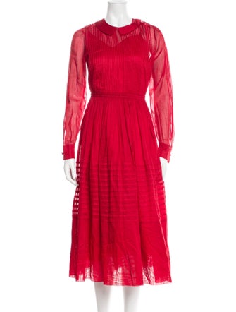 Valentino Crew Neck Long Dress
