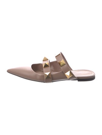 Valentino Rockstud Accents Leather Mules