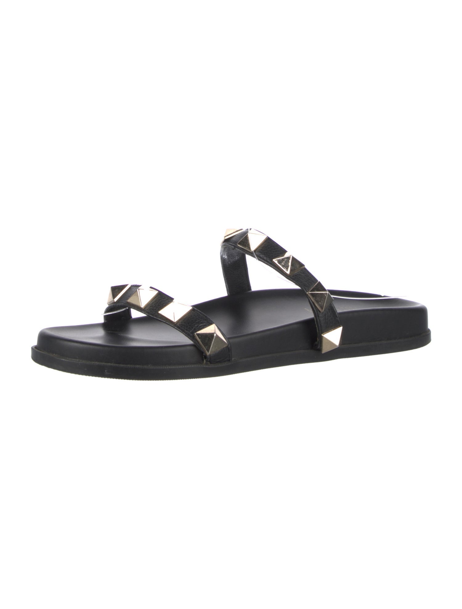 Valentino Rockstud Accents Leather Slides