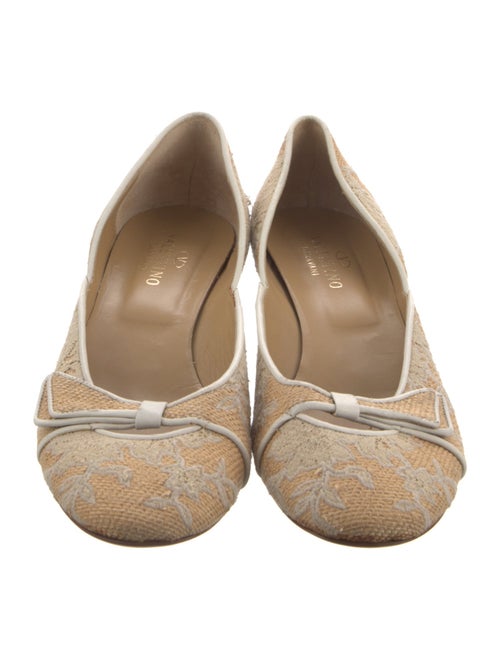 Valentino Jute Embroidered Accent Mules