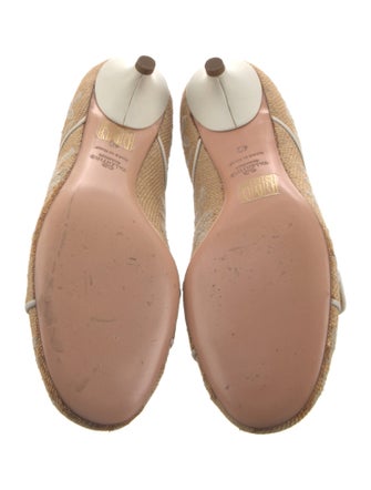 Valentino Jute Embroidered Accent Mules