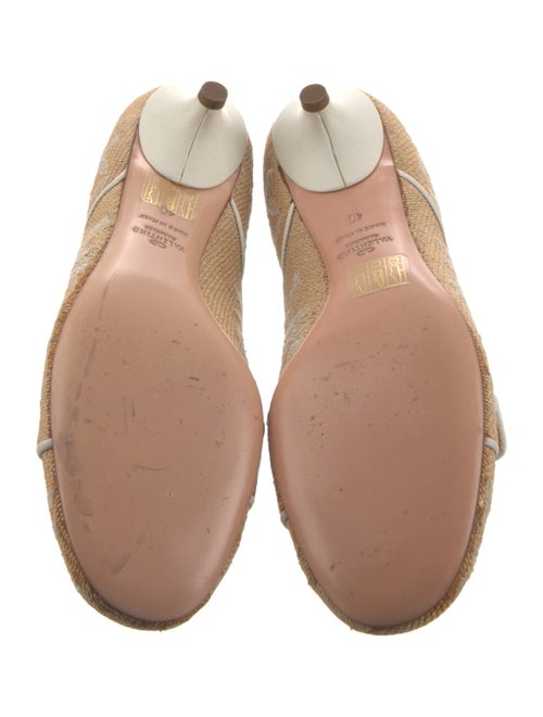 Valentino Jute Embroidered Accent Mules