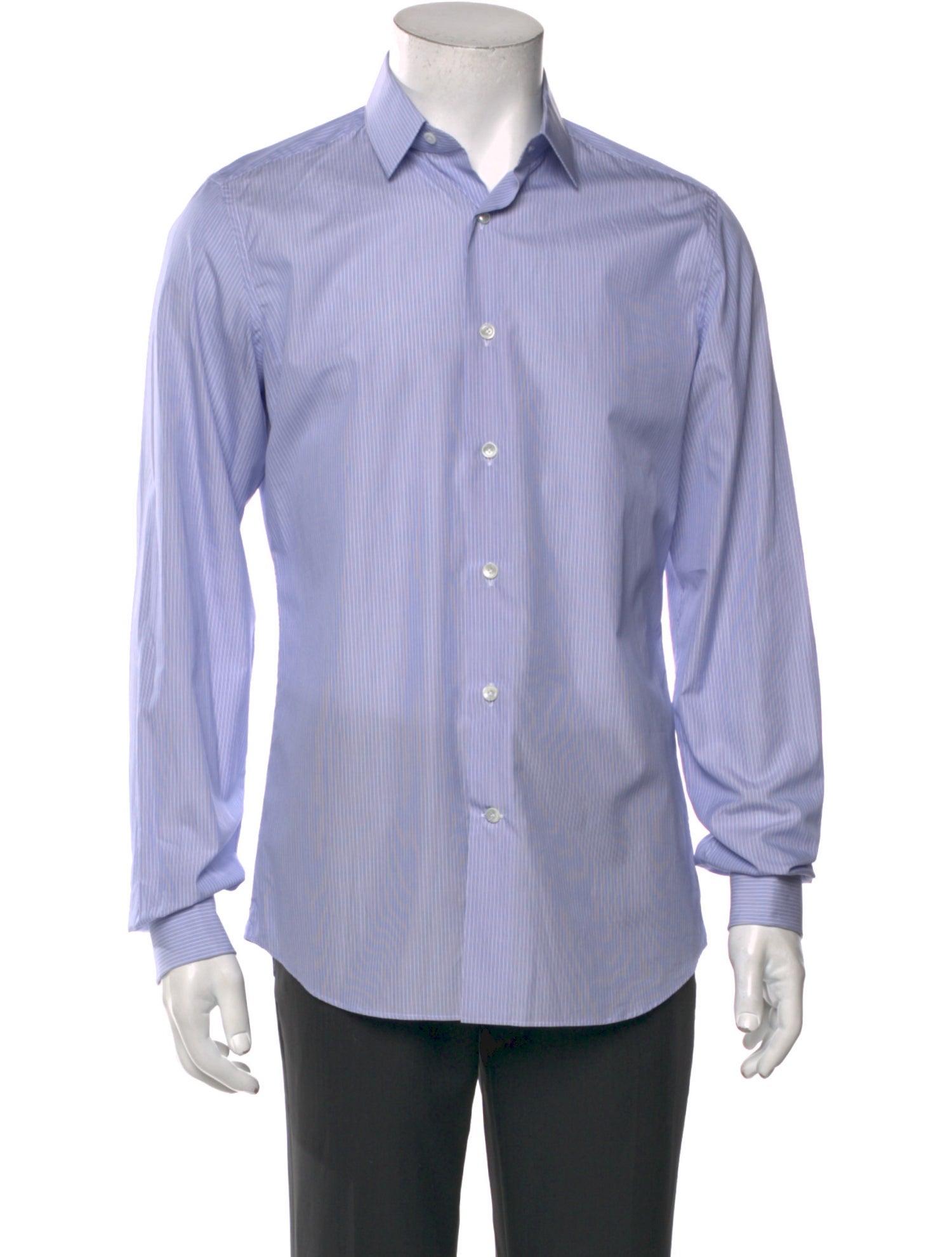 Valentino Striped Long Sleeve Dress Shirt