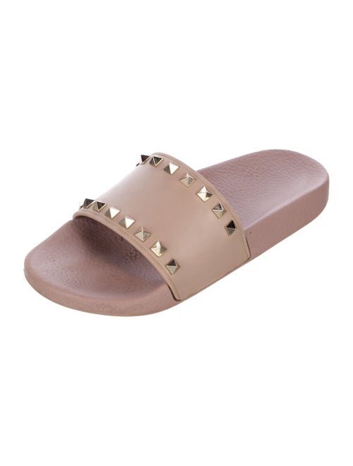 Valentino Rockstud Accents Rubber Slides