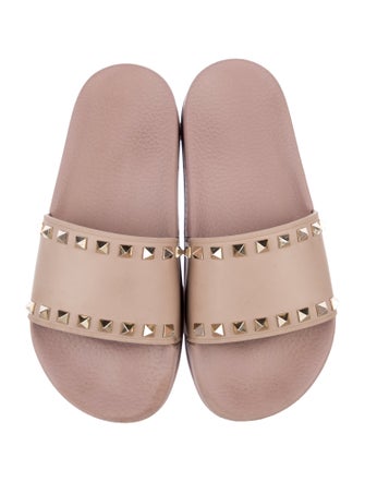 Valentino Rockstud Accents Rubber Slides