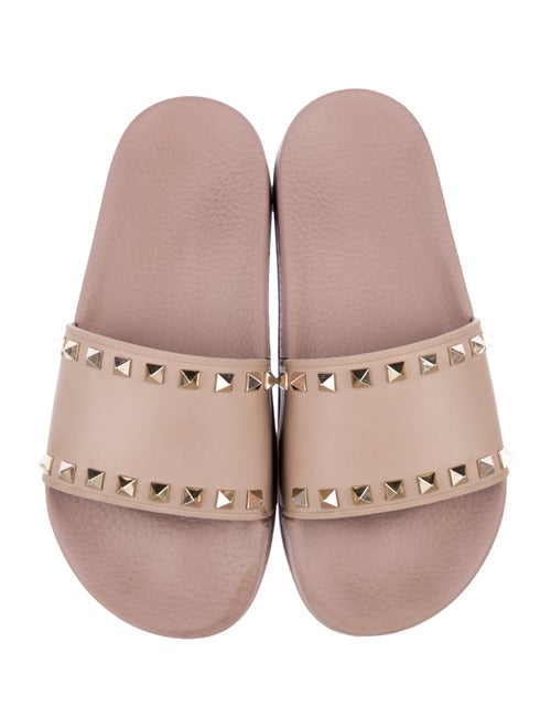 Valentino Rockstud Accents Rubber Slides