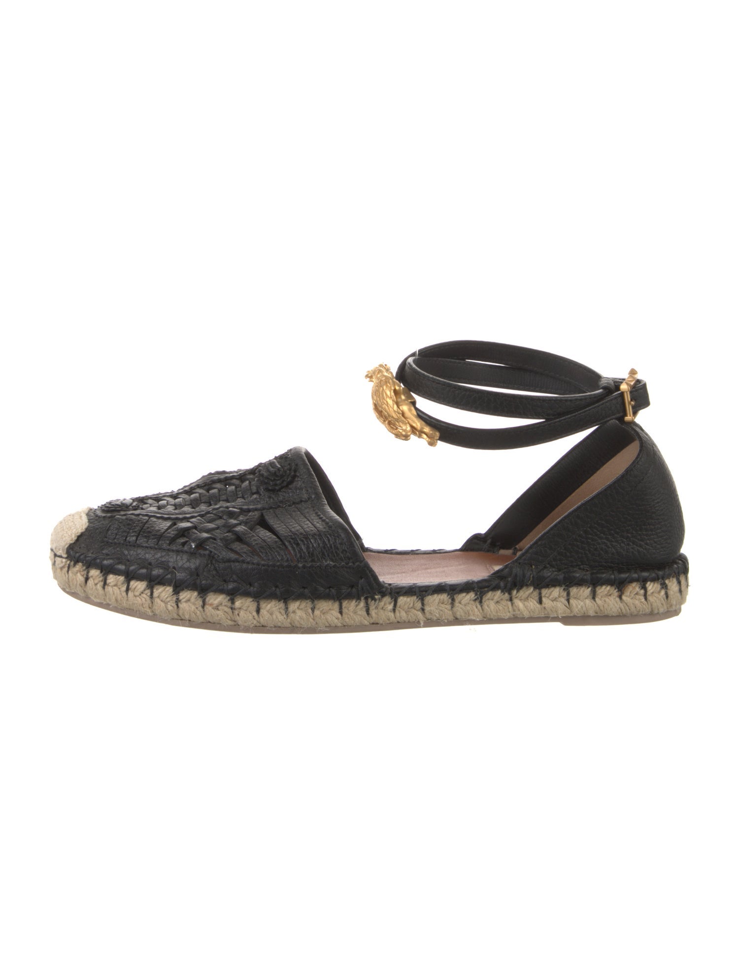 Valentino Rockstud Accents Leather Espadrilles