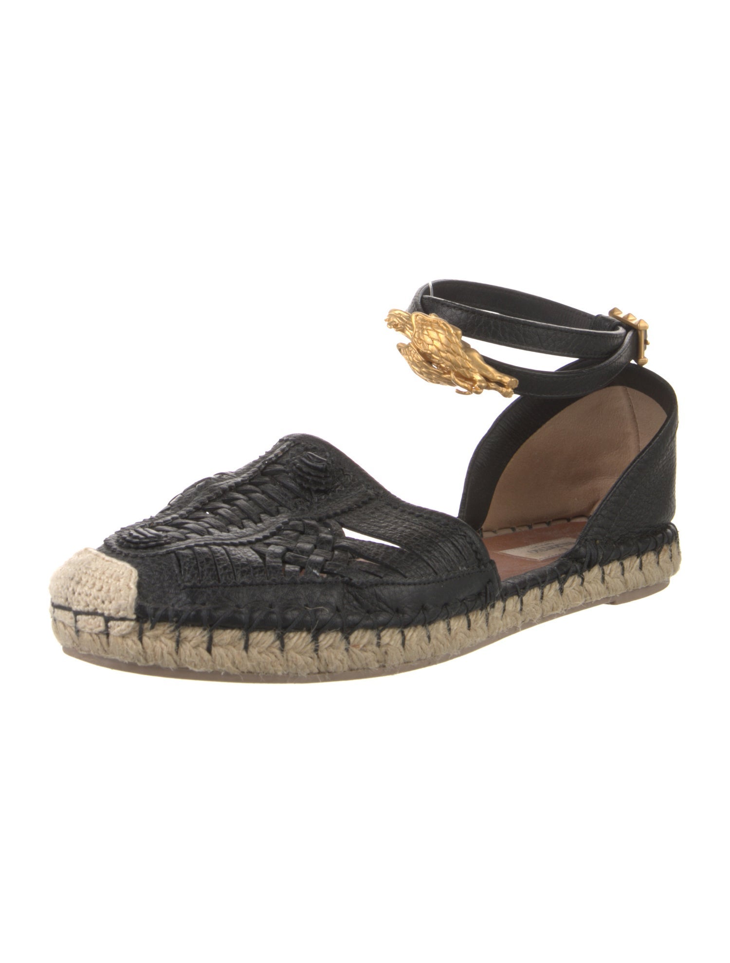 Valentino Rockstud Accents Leather Espadrilles