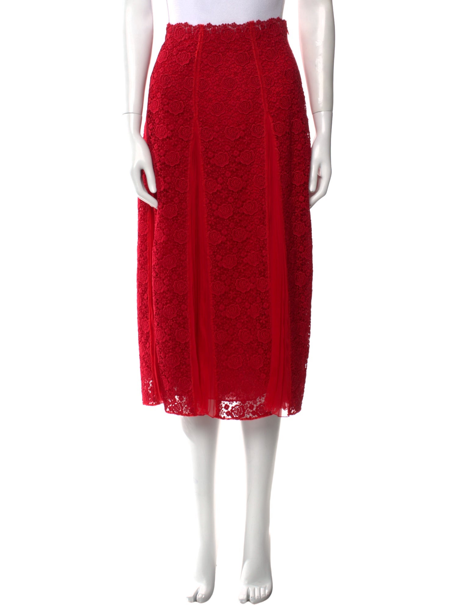 Valentino Lace Pattern Midi Length Skirt