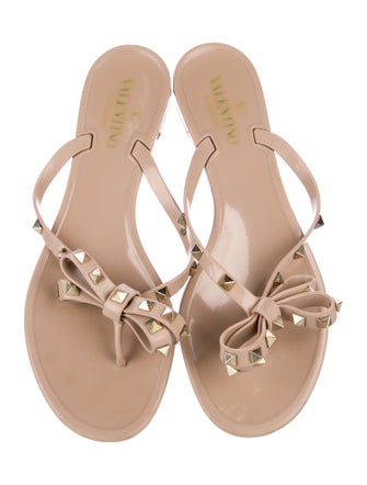 Valentino Rockstud Accents Rubber Slides