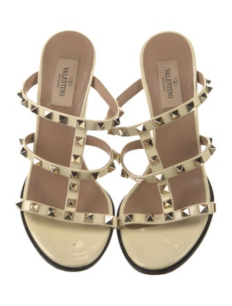 Valentino Rockstud Accents Leather Slides