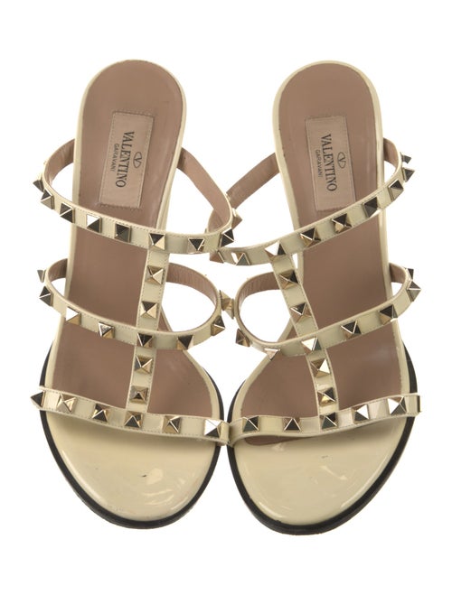 Valentino Rockstud Accents Leather Slides