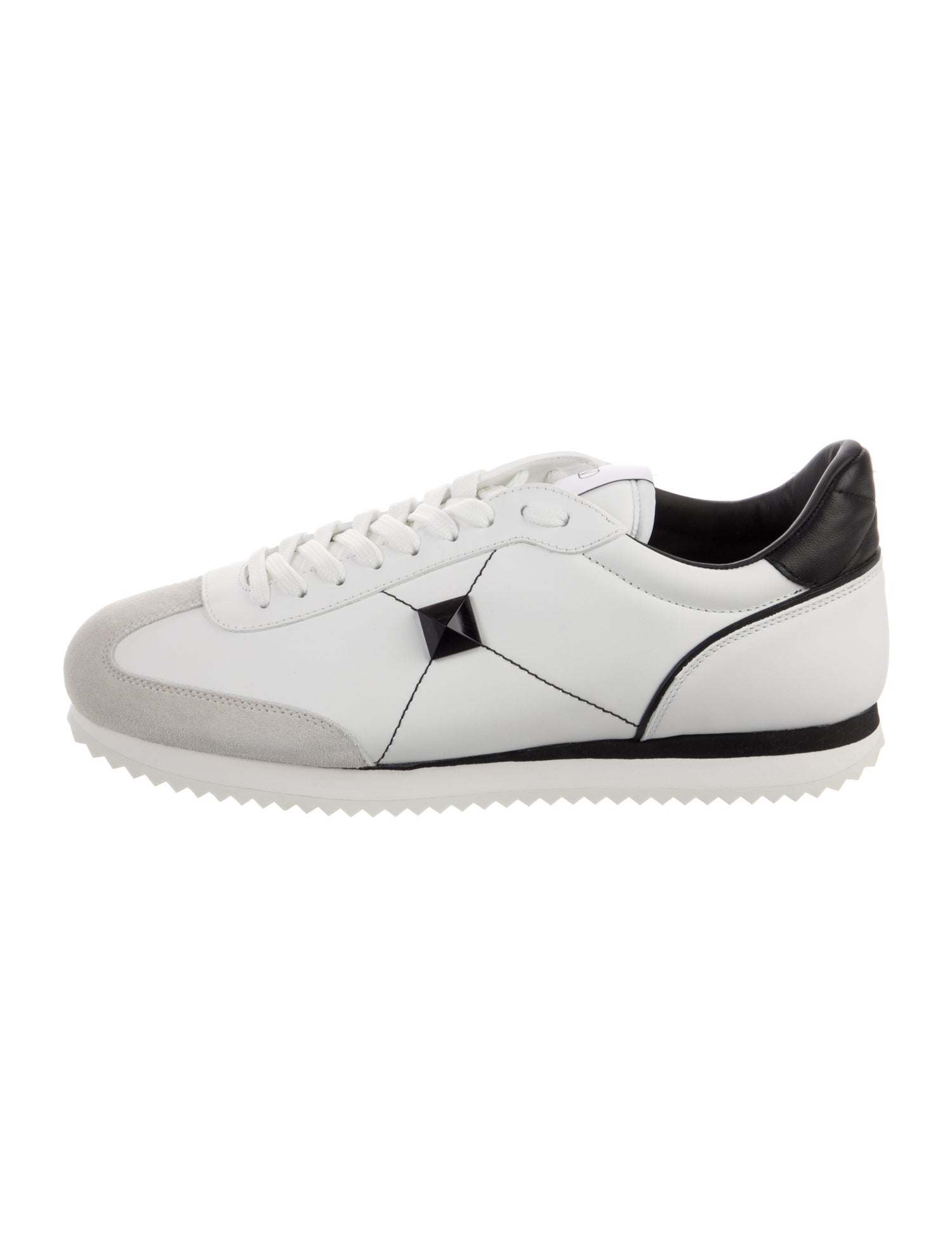 Valentino Rockstud Accents Leather Sneakers