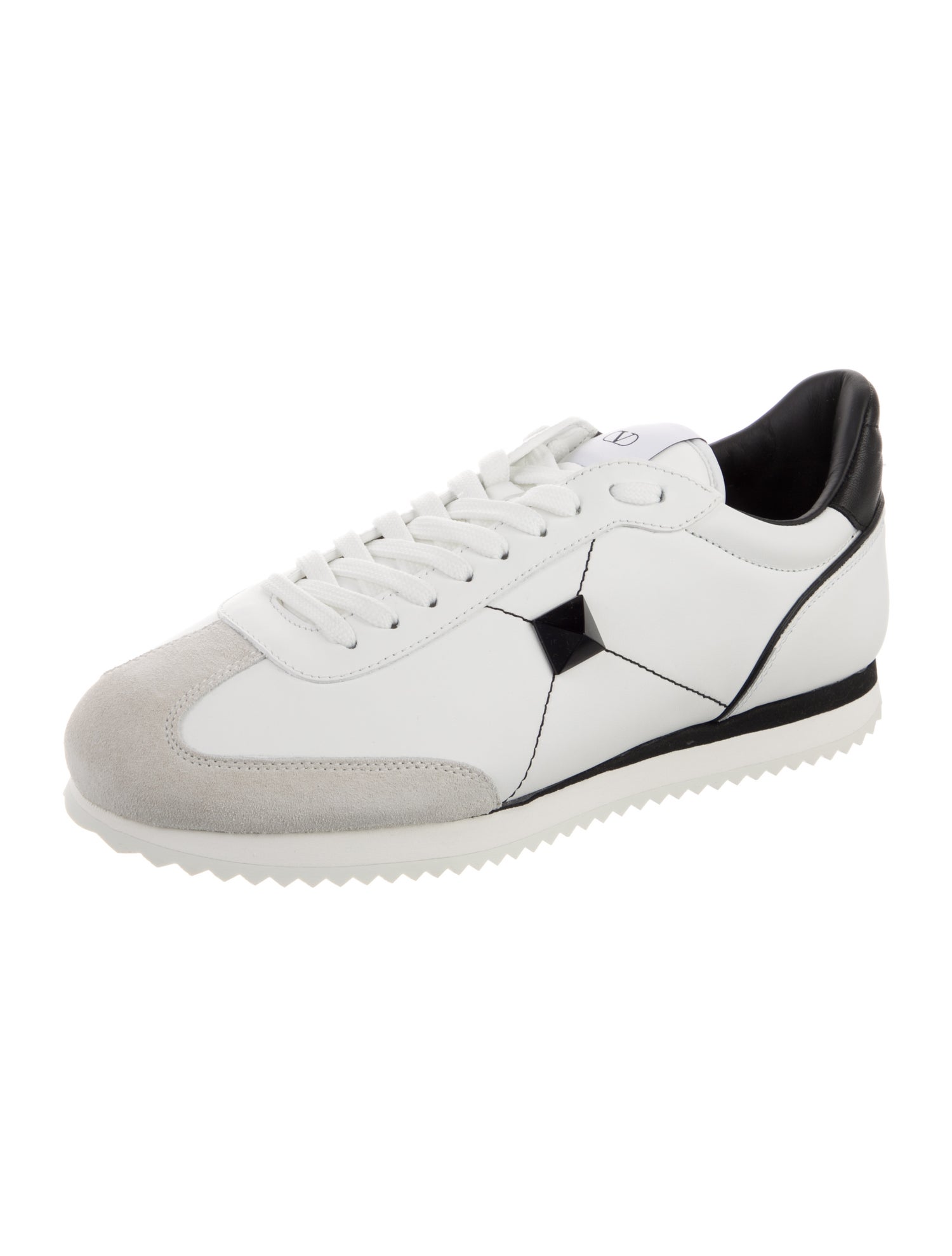 Valentino Rockstud Accents Leather Sneakers