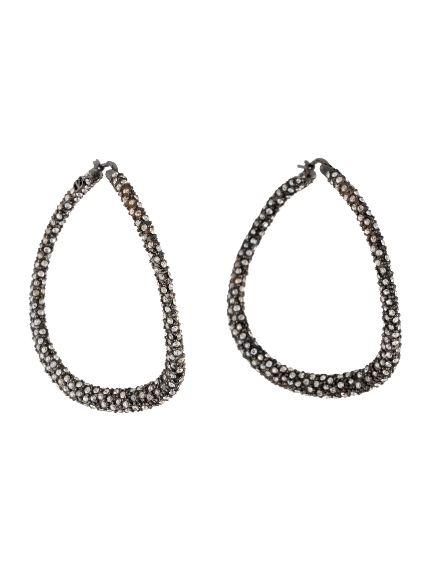Valentino Shadowshine Crystal Hoop Earrings