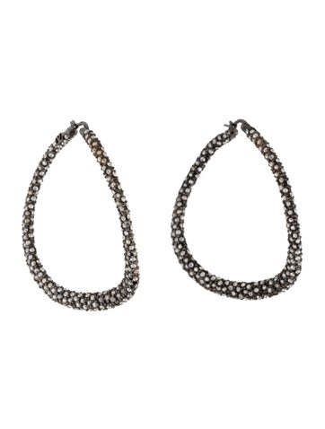 Valentino Hoop Shadowshine Crystal Earrings