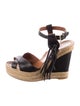 Valentino Leather Colorblock Pattern Espadrilles