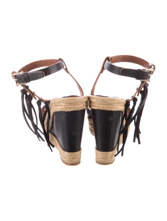 Valentino Leather Colorblock Pattern Espadrilles