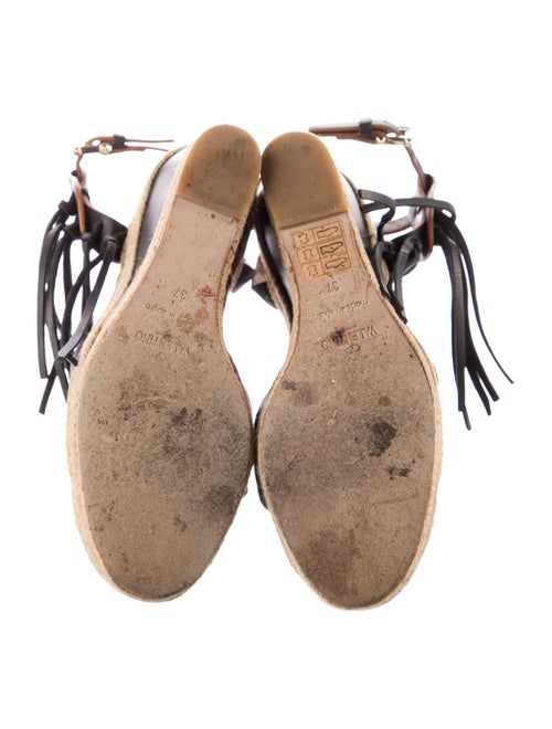 Valentino Leather Colorblock Pattern Espadrilles