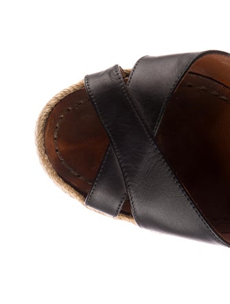 Valentino Leather Colorblock Pattern Espadrilles