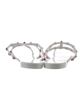 Valentino Rockstud Accents Rubber Slides