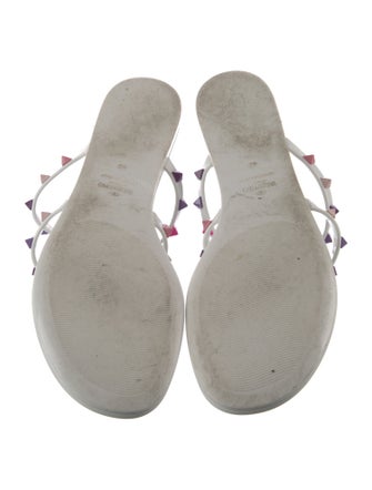 Valentino Rockstud Accents Rubber Slides
