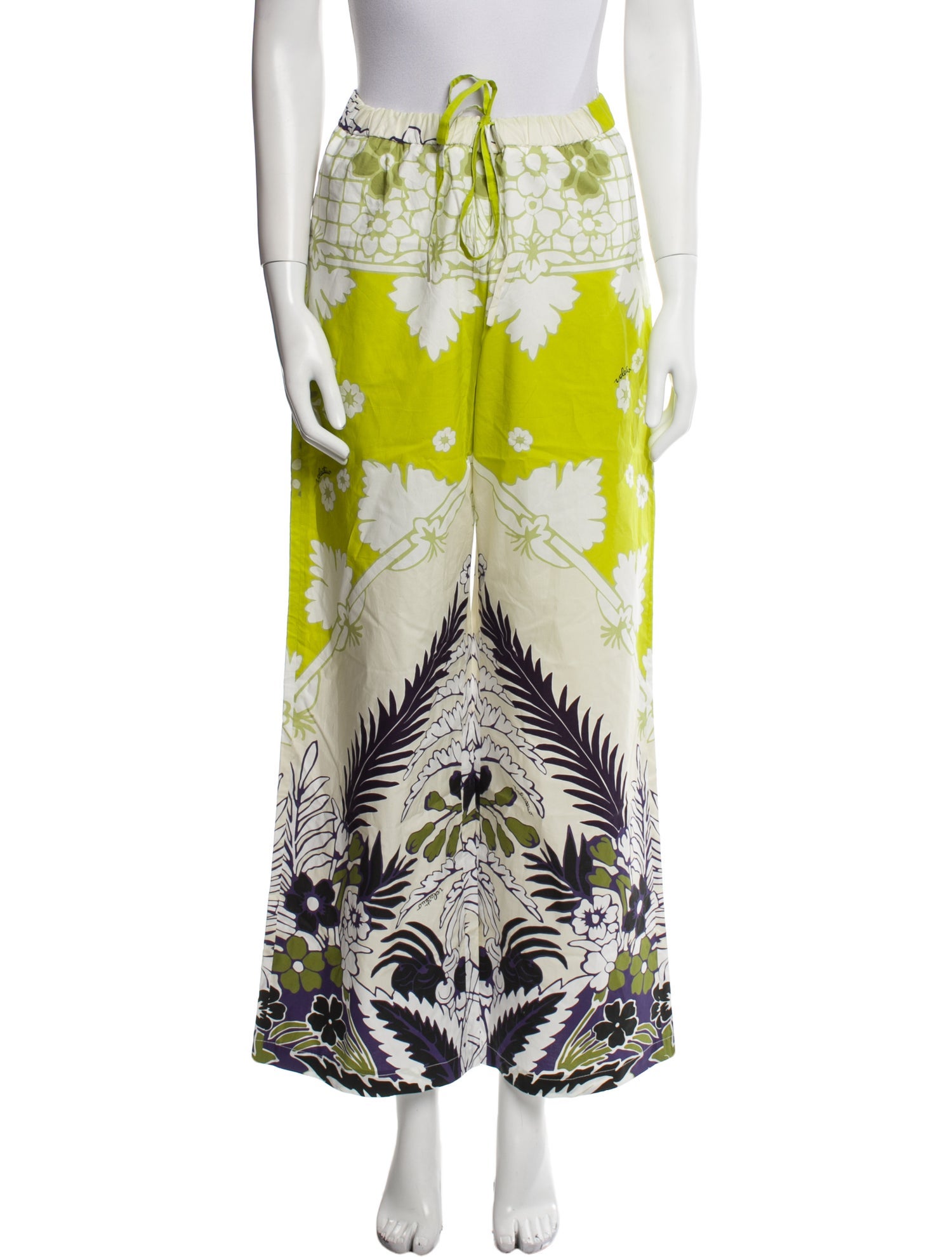 Valentino Printed Wide Leg Pants