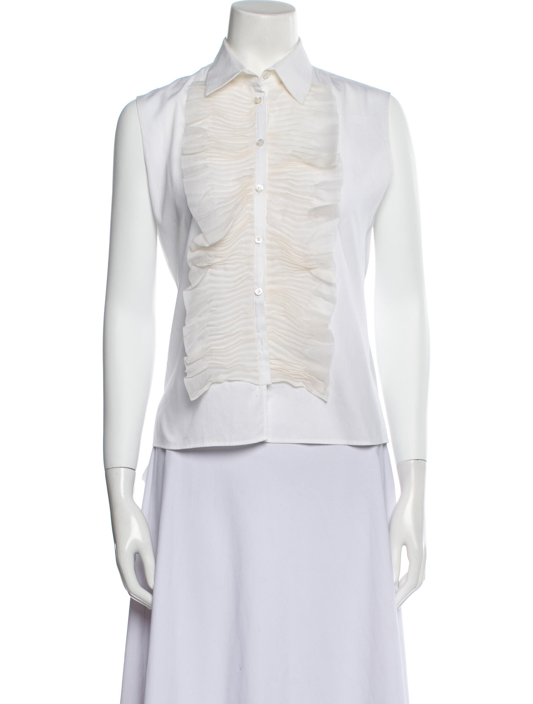 Valentino Sleeveless Button-Up Top