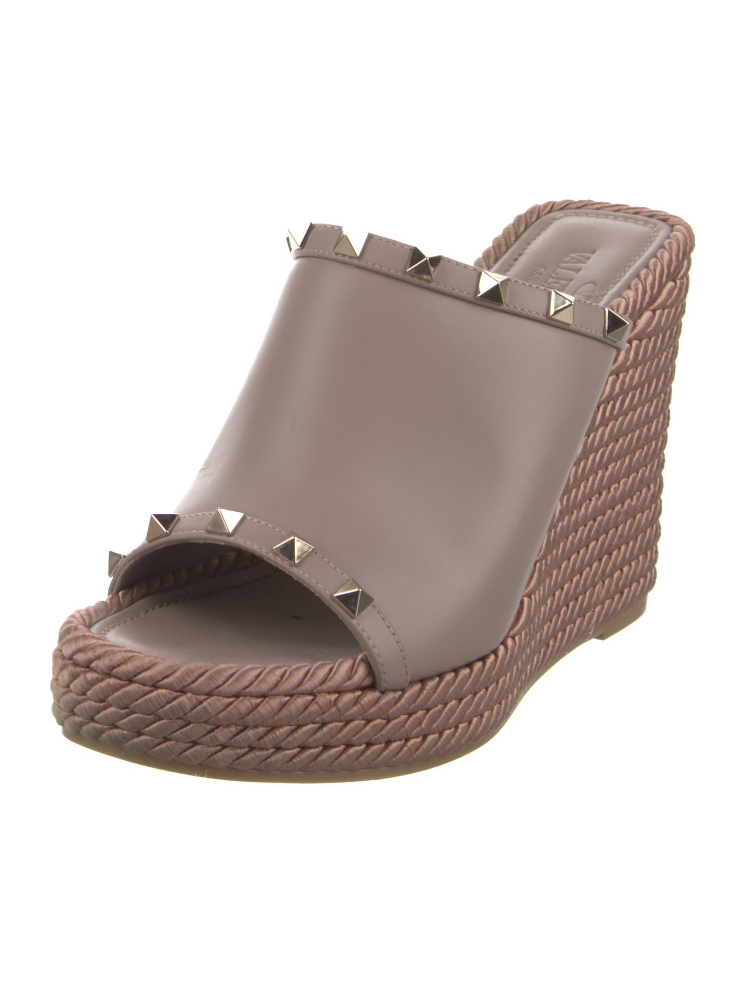 Valentino Rockstud Accents Leather Espadrilles