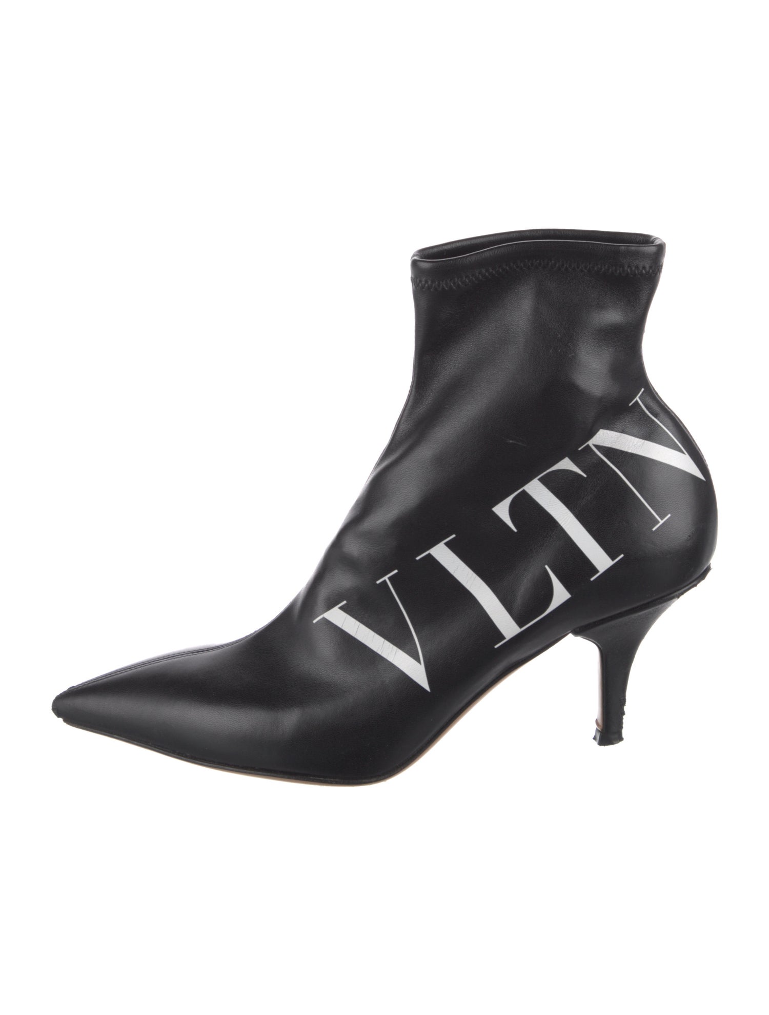 Valentino Leather Graphic Print Boots